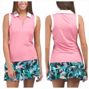 🔹️NWT Tommy Bahama Pink UPF 50+ Sun Protection Golf Tennis Polo Shirt XSmall